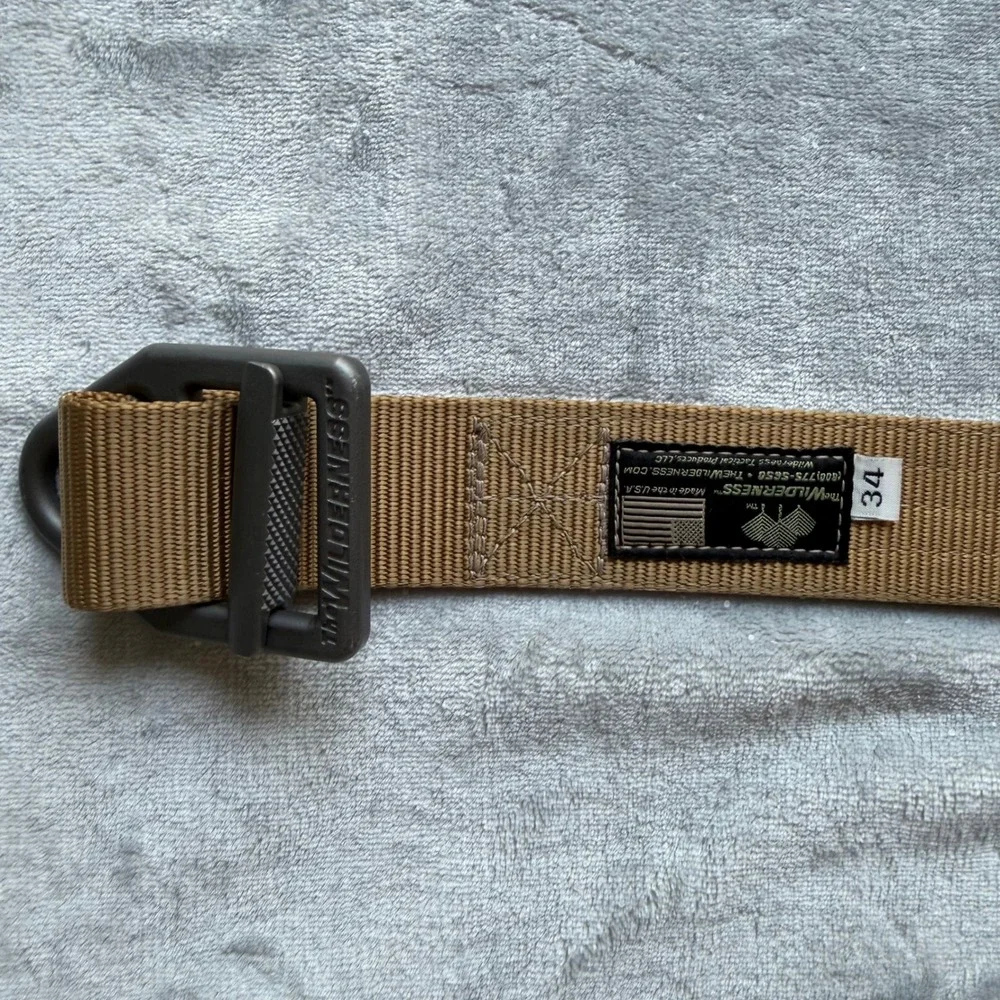 The Wilderness Tactical Belt Mens 34 Brown Original Instructor V-Ring USA Made